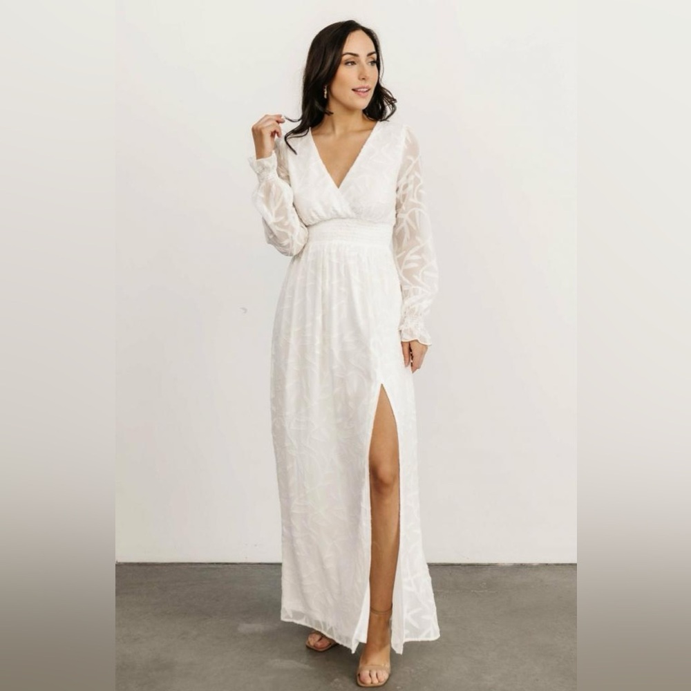 Baltic Born Bridget Textured Maxi Dress White